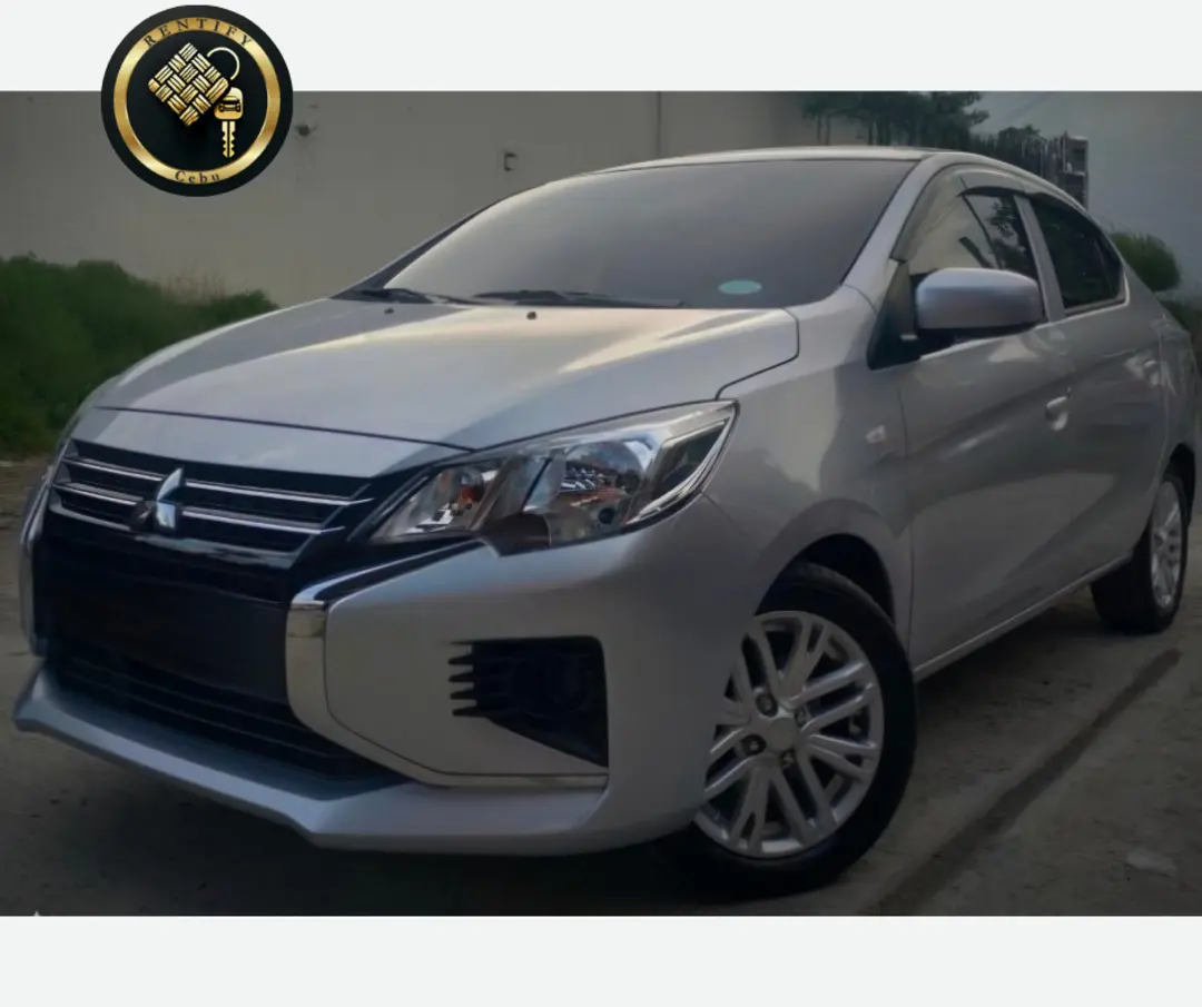 Mitsubishi Mirage G4 in silver, a 5-seater sedan for rent in Cebu