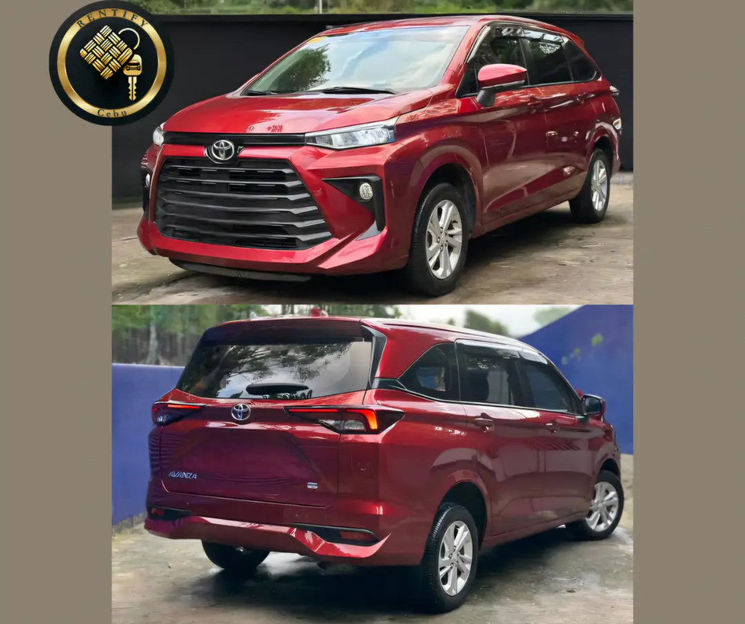 Toyota Avanza in red, a 7-seater MPV for rent in Cebu