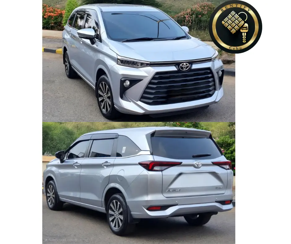 Toyota Avanza in silver, a 7-seater MPV for rent in Cebu