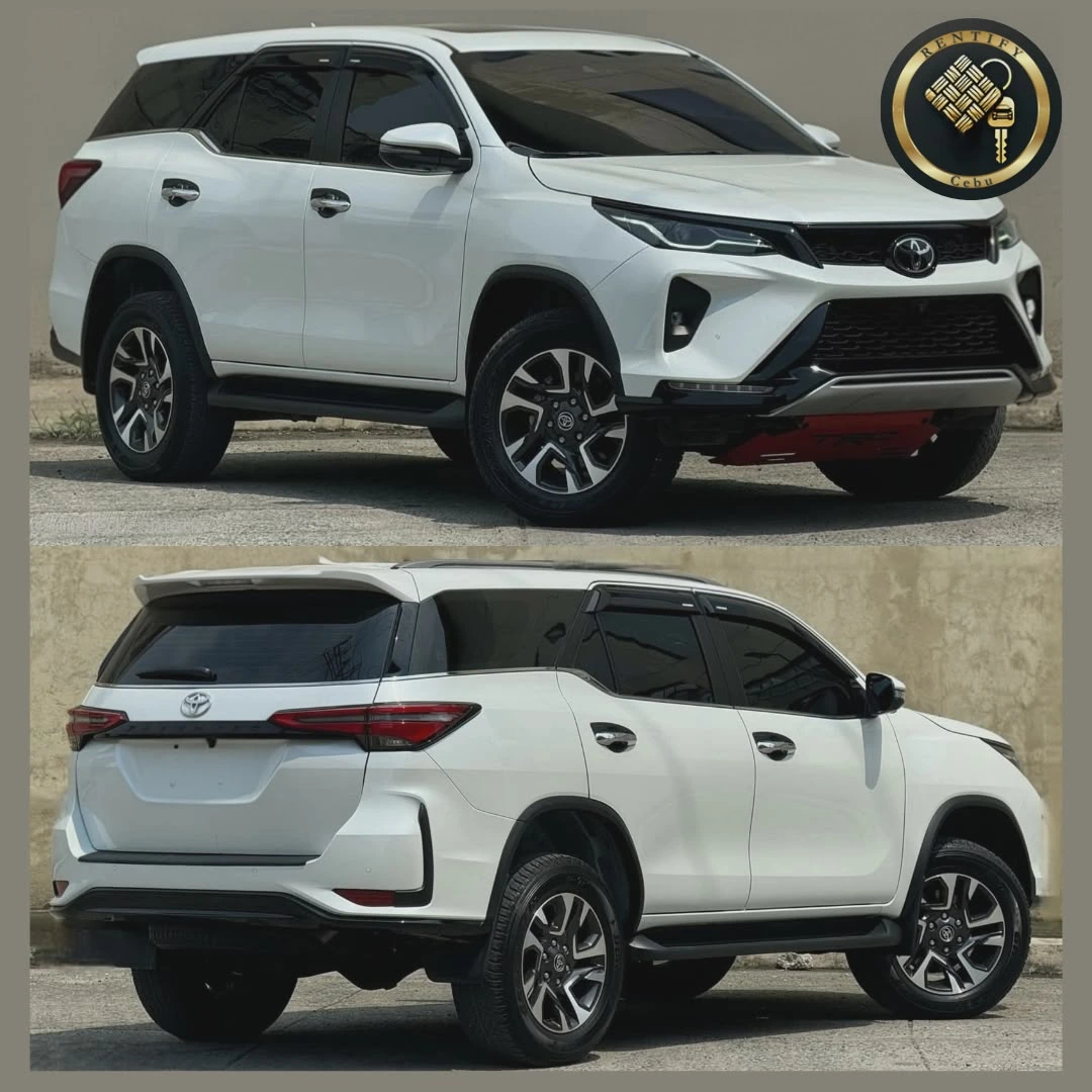 Toyota Fortuner Q in white, a 7-seater SUV for rent in Cebu