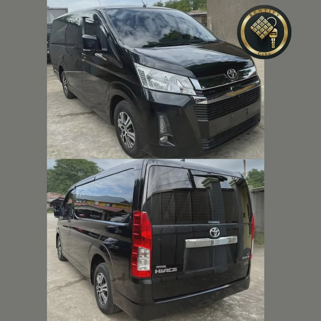 Toyota Grandia GL in black, a passenger van for rent in Cebu