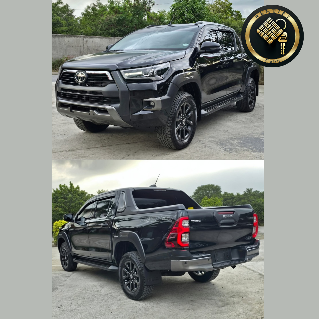 Toyota Hilux black pickup truck for rent in Cebu